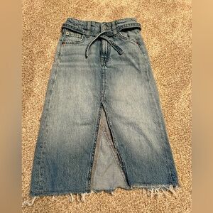 Zara Girls’ Blue Denim Midi Skirt